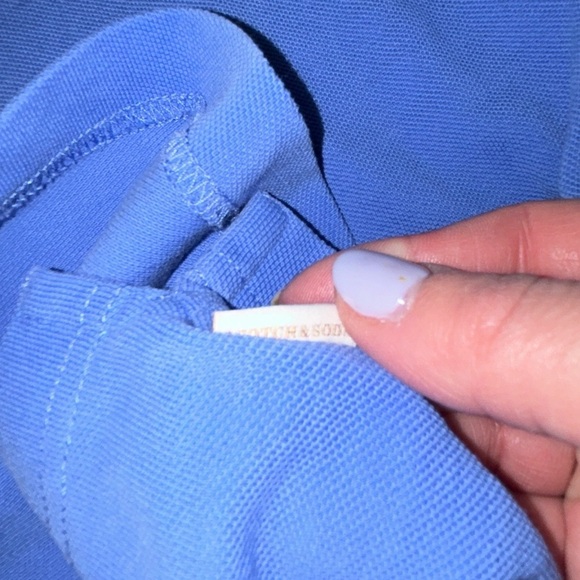 SCOTCH & SODA Amsterdam boys light blue pique cotton polo shirt size 12 - Picture 5 of 6